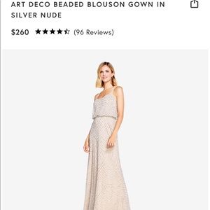 ART DECO BEADED BLOUSON GOWN IN SILVER NUDE